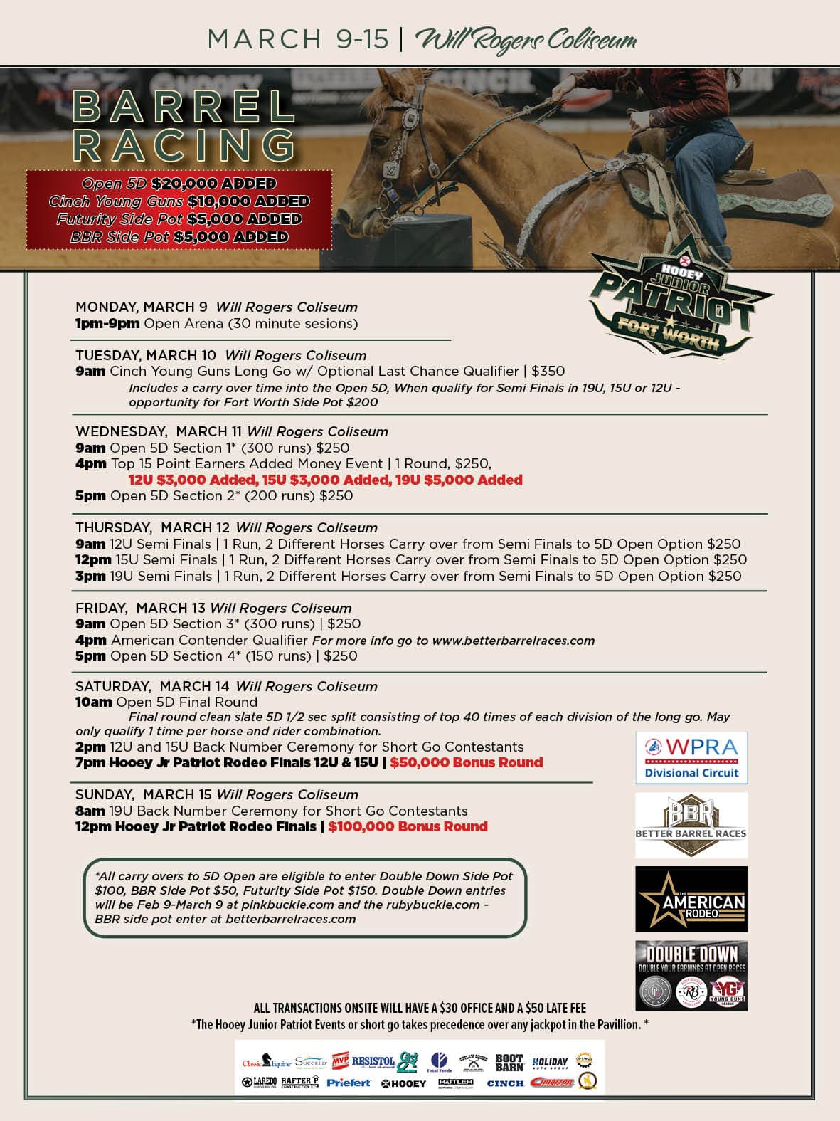 The Barrel Racing flyer for Patriot Fort Worth 2026