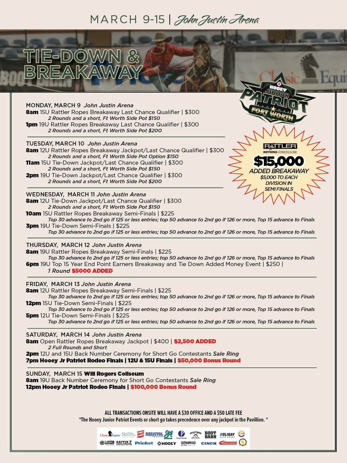 The Tie-Down & Breakaway flyer for Patriot Fort Worth 2026