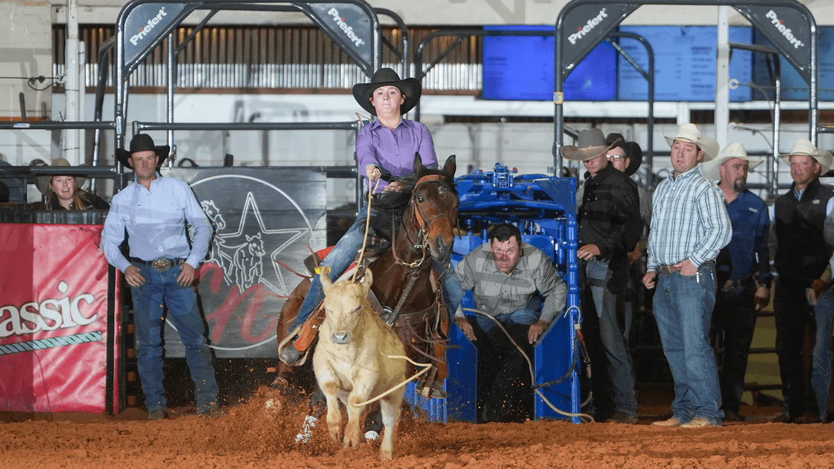 Kylie Reininger roped her tail off at the Hooey Jr. Patriot, taking home more than $86,000.