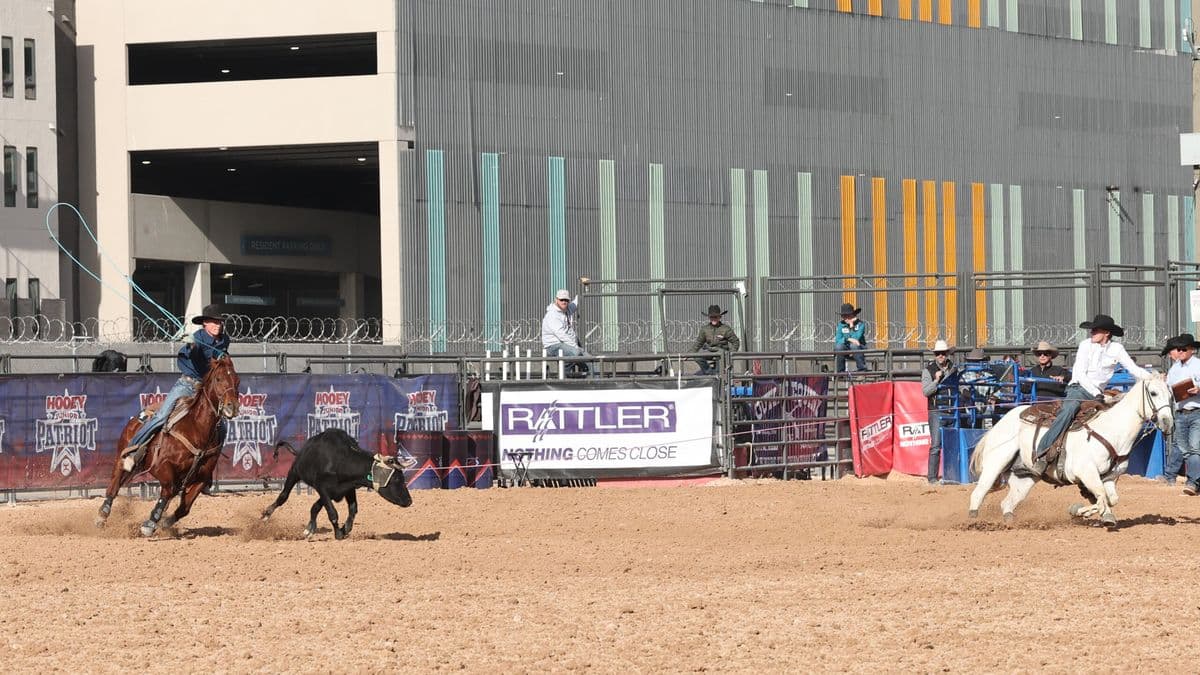 Carson Sonnier and Colton Clayton won the 2024 Hooey Jr. Patriot Open at the Plaza in Las Vegas for $2,400, thanks to a 4.83 in the Finals