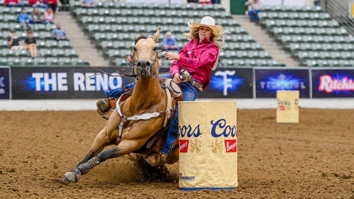 Barrel racer at The Patriot event