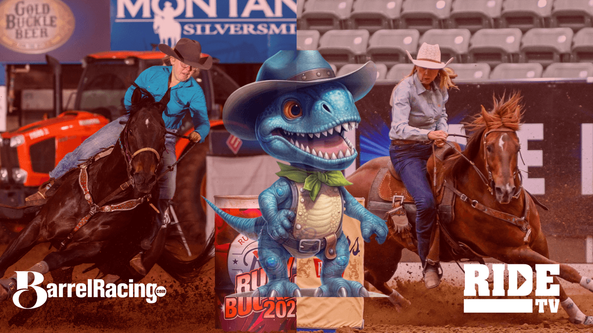 Barrel racers on horses