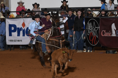 Cash Friesenhahn topped the Hooey Jr. Patriot 12 & Under Tie-Down on Wednesday, Mar. 6, 2024.